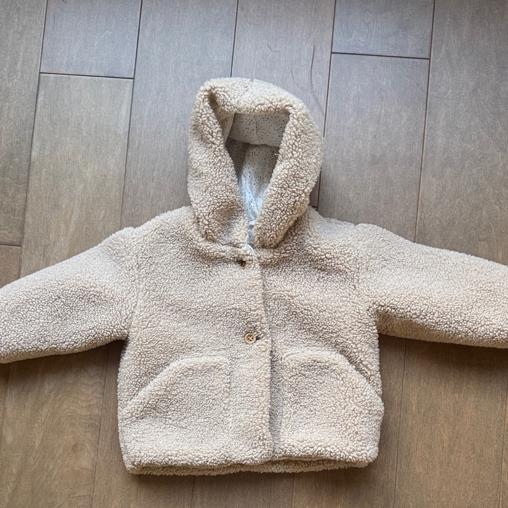 Zara Cream and Tan Polka Dot Baby Jacket